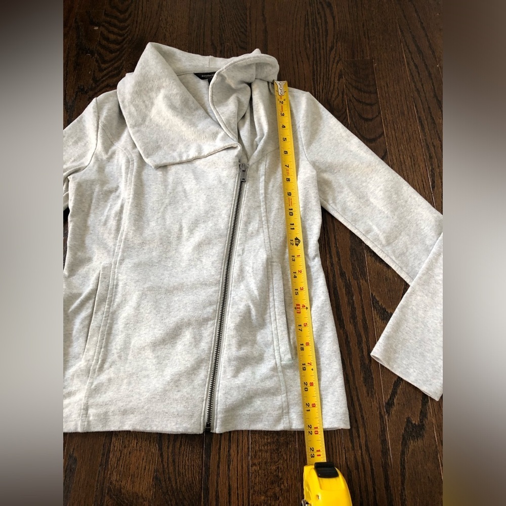 Banana Republic Women’s XS Gray Cowl Neck Asymmetrical Sweatshirt Jacket Pockets - Picture 4 of 9